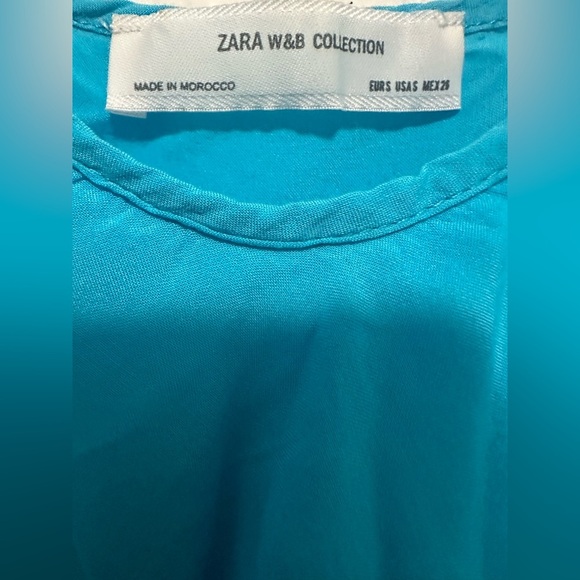 Zara Blue Ruffled Y2K Top size S - Picture 2 of 7